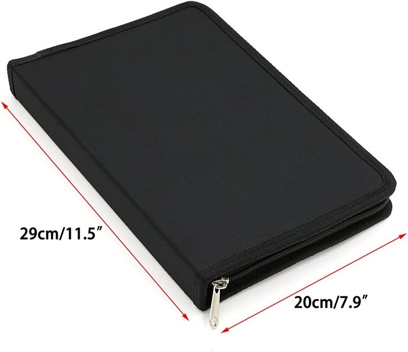 BTSKY ® Portable Canvas Zippered Colored Pencil Case-Super Large Capacity 72 Slot Pencil Bag Pouch for Watercolor Pencils(Black) - Image 3